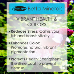 Gouttes mesurées Crystalpro Betta Minerals pour dosage hebdomadaire fiable.