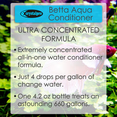 Eau du robinet traitée par Crystalpro Betta pour un betta plus serein.