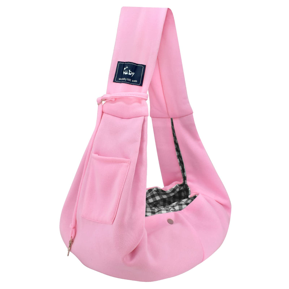 CUBY porte-chien-chat rose, pratique pour promenades mains libres et sécurité.