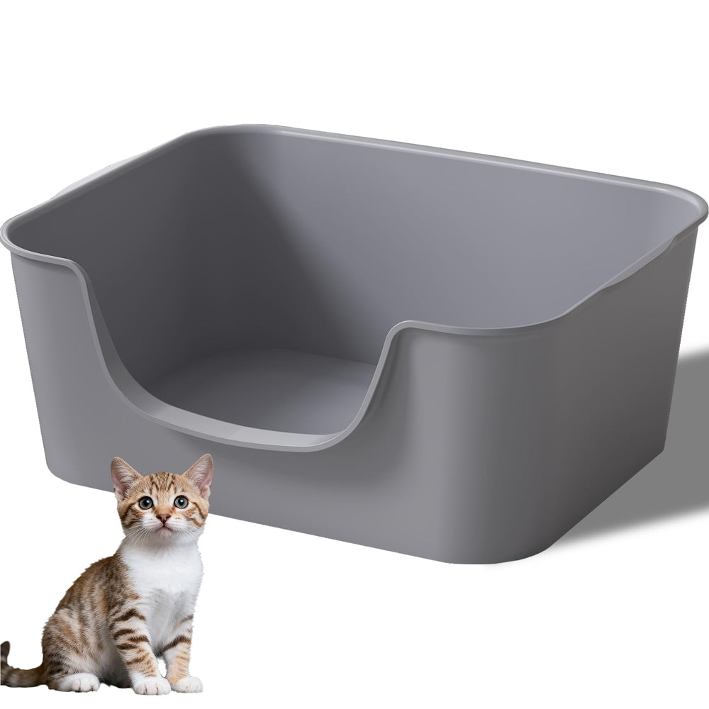 Cuddpaw Litiere ouverte haute avec anti-eclaboussures offrant une entree securisee.
