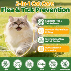 Cudory: prévention puces pour chat, bouchées faciles à donner.