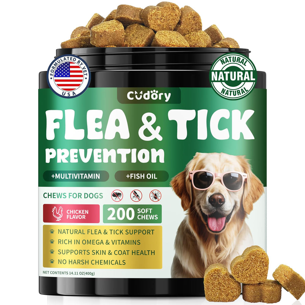 Cudory friandises molles anti-puces pour chien, soin naturel.