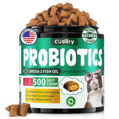 Cudory Probiotiques Chat: double texture bouchée pour appétence et soutien digestif potentiel.