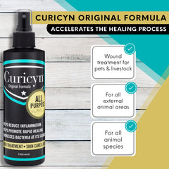 Curicyn formule douce pour peau, respect de la peau sensible des animaux.
