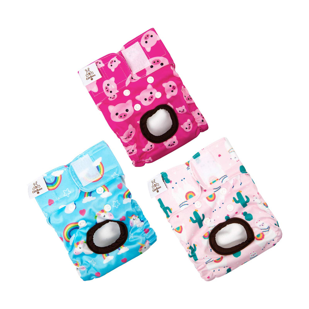 CuteBone couches-chien femelle lavables en pack 3, pratique et économique.