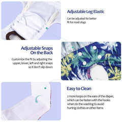 CuteBone diapr-pour-chien-ajustables, ajustement personnalisé pour la plupart des tailles