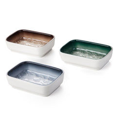 Bol Cutomo en céramique bleu pour petits animaux, hygiénique et durable.