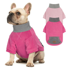 Gilets polaires deux pièces pour chien par cyeollo, rose et fuchsia, chaleur adaptée.