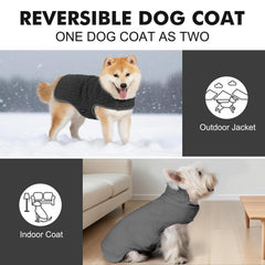 Manteau chien cyeollo col haut doux pour chaleur extérieure.