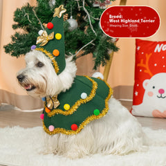 Détails scintillants du design arbre Noël de cyeollo pour chien.