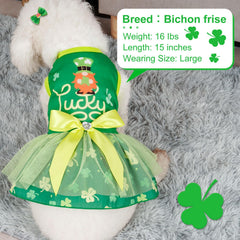 Robe Cyeollo pour chien avec nœud et strass, look festif