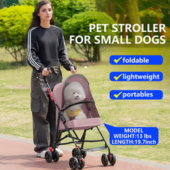 CYUmail Poussette rose: cadre en acier robuste, support jusqu’à 6,8 kg.