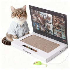 Czoynife écran-chat-laptop: gratoir ludique stimulant le jeu du chat et protégeant les meubles.