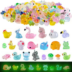 Dabshuyikk animaux miniatures en résine lumineuse pour décor féerique du jardin.