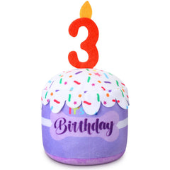Dansydaisy gâteau anniversaire chien violet, jouet sifflant pour fête