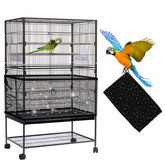 Daoeny cache-cage noir avec sequins étoiles et lune, pour cage élégante.