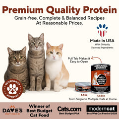 Boîtes Dave's Pâté de 12 conserves, format pratique pour les repas quotidiens.