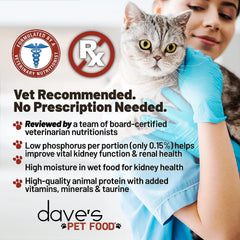 Dave's Pet Food boîte 5,5 oz pratique pour portions quotidiennes.