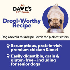 Emballage pratique de Dave's Pet Food avec 12 boîtes de pâtée.