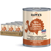 Dave's Pet Food – conserve avec dinde et poulet, ingrédients limités pour chiens.