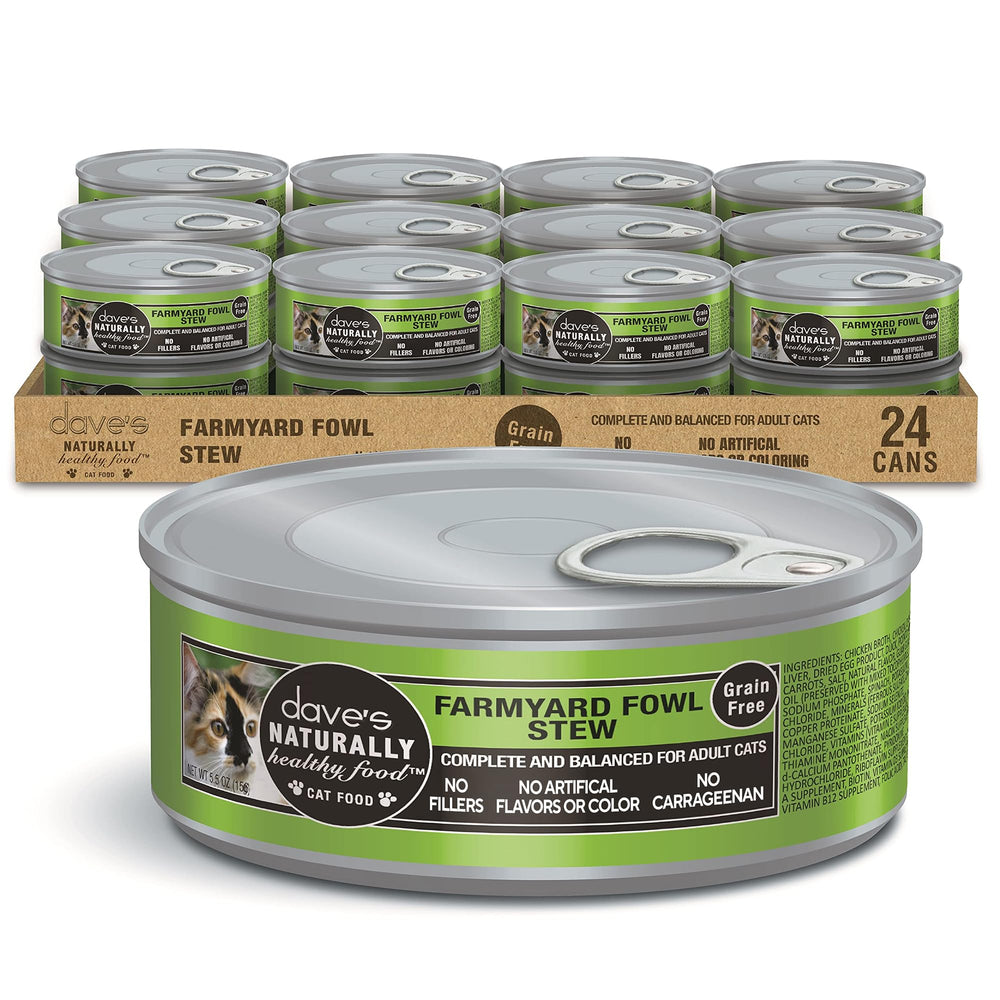 Dave's Pet Food, boîte humide sans céréales pour chat, repas pratique.
