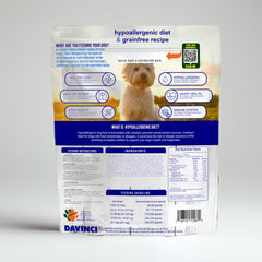 Davinci Chien sans poulet – gros plan, ingrédients sans céréales.