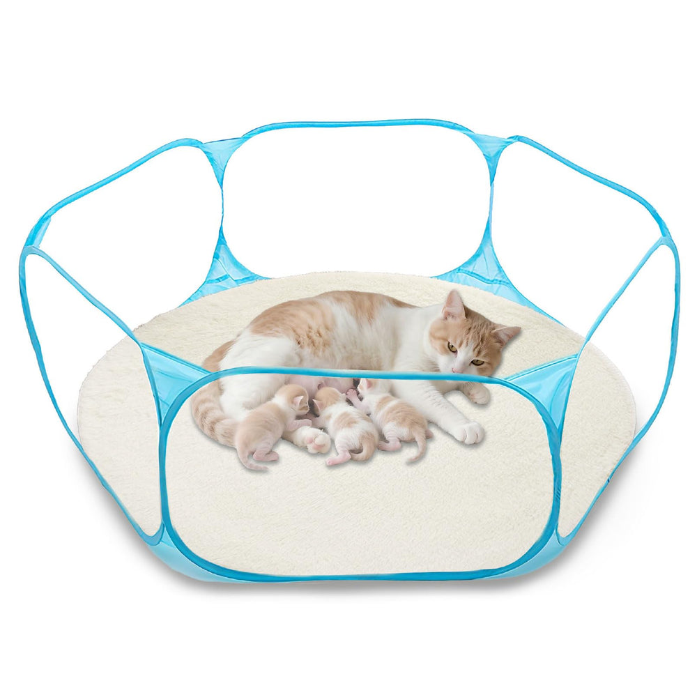 DDOTLUNA boîte accouchement chat pliable offre un espace sûr pour la mise bas.