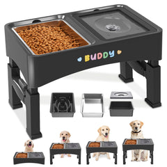 Decflow bol surélevé pour chien avec 4 hauteurs ajustables, pratique pour grandir.