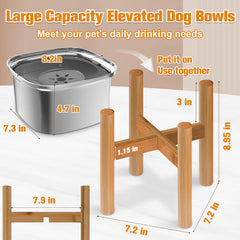 Decflow support bois élevé pour bol chien, hauteur ergonomique