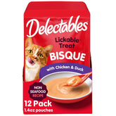 Delectables Bisque cremeuse pour chat adulte, texture onctueuse et léchage agréable