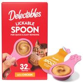 Delectables cuillère à lécher en main, facilite le lien avec votre chat.