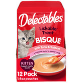 Texture crèmeuse au poulet et légumes, Delectables Lickable Bisque pour chaton.