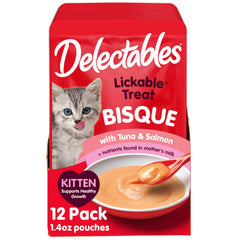 Texture crèmeuse au poulet et légumes, Delectables Lickable Bisque pour chaton.