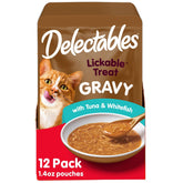 Delectables poche bouchée thon et poisson blanc, complément alimentaire hydratant pour chat.