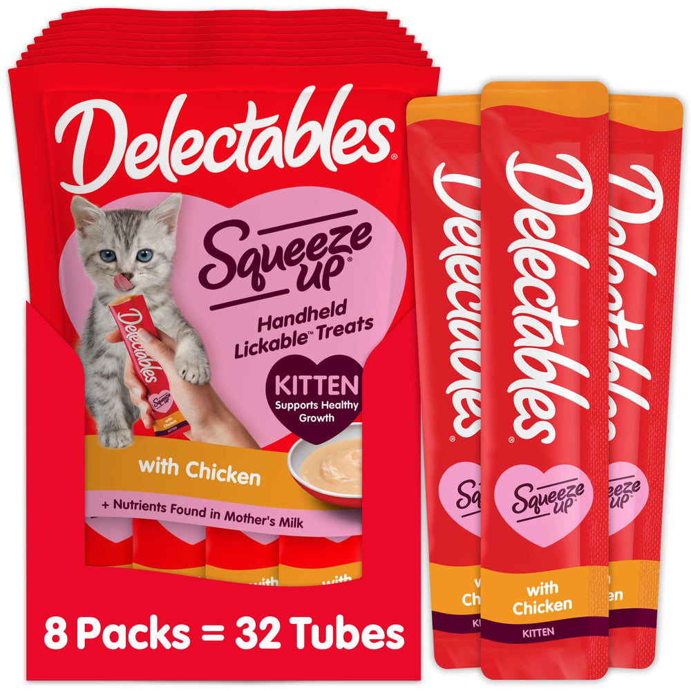 Delectables Squeeze Up chaton-tube-creme-puree facilite le partage interactif avec votre chaton.