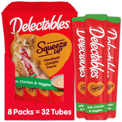 Delectables Squeeze Up: pack de 32 tubes prêt à récompenser votre chat.