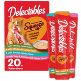 Delectables Squeeze Up – paquet de 20 tubes, pratique pour moments de liaison avec le chat