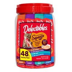 Delectables Squeeze Up Senior – tube crèmeux pour chat âgé, favorisant l'alimentation agréable.