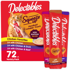 Delectables Squeeze Up, tubes crème pour chat, texture onctueuse pour des moments de complicité.