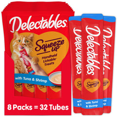 Delectables Squeeze Up: lot de 32 tubes pratiques pour un temps de régal interactif avec votre chat.
