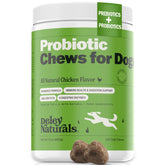 Deley Naturals: friandises probiotiques pour chiens, soutien digestif et selles régulières.