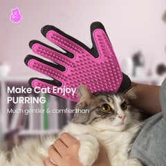 DELOMO gants ramassage-poils rose, idéal pour chiens et chats.