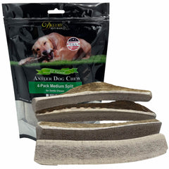 Deluxe Naturals corne elan tranche moyenne vue produit utile pour petits chiens.