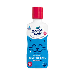 Dental Fresh: chat boit eau additif-thon avec doseuse intégrée.