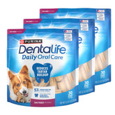 Dentalife : boîte de friandises dentaires pour petits et moyens chiens, pratique récompense quotidienne.
