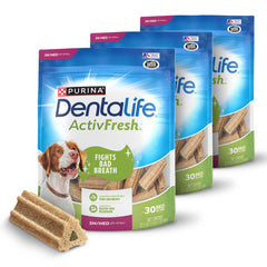 DentaLife ActivFresh lot triple, vue produit, haleine plus fraîche pour chiens.