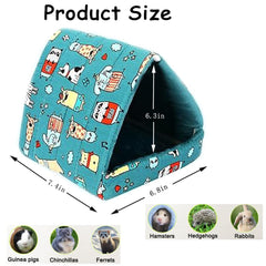 Coin de sieste Deofun pour hamster bleu et confortable.