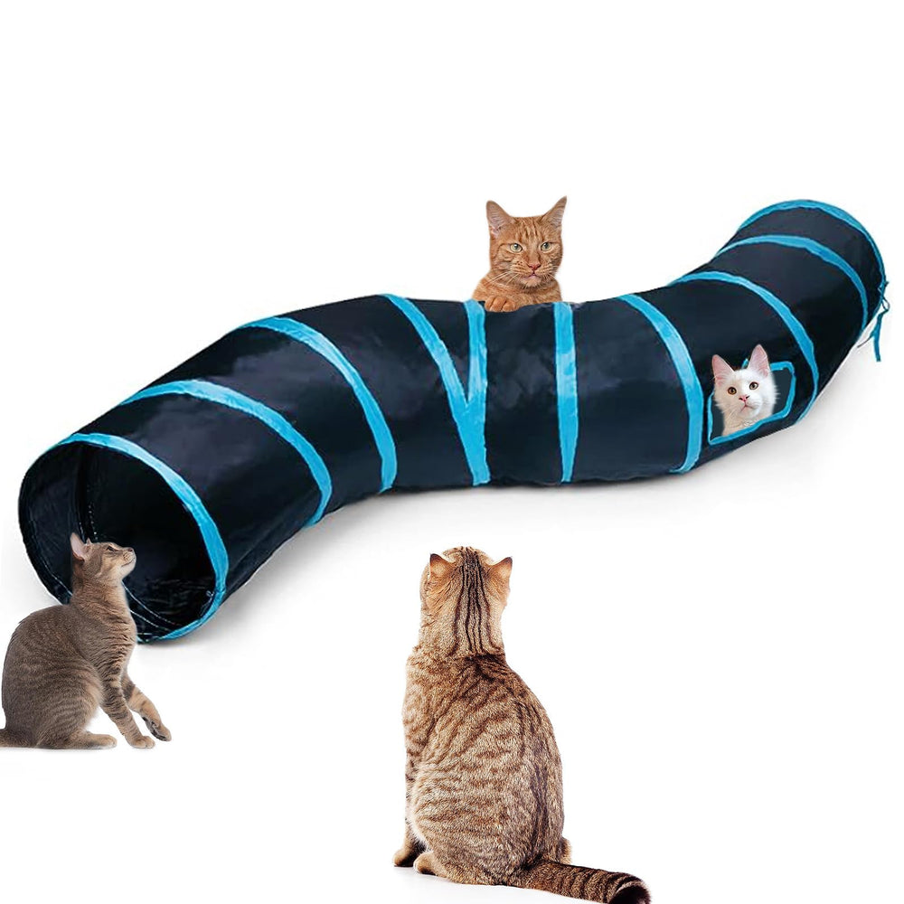 Deofun tunnel-chat bleu pliant : pratique et sûr pour le jeu.