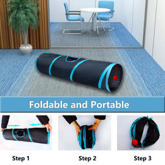 Tunnel interactif Deofun avec boules, idéal pour la poursuite en intérieur.