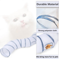 Tunnel Deofun portable et pliable blanc, facile à transporter entre pièces.